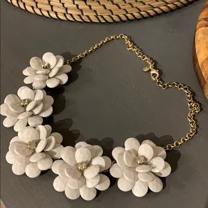 Grey J.Crew Flower Pendant Necklace